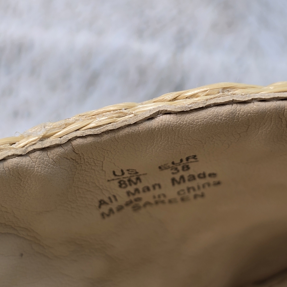 Sam Edelman Natural Tan Raffia Braided Block Heel Mules - Picture 8 of 10